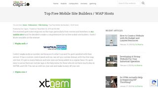 
                            13. Top Free Mobile Site Builders / WAP Hosts - Don Caprio