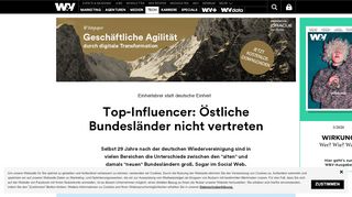 
                            13. Top-Influencer: Östliche Bundesländer nicht vertreten | W&V