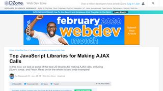 
                            3. Top JavaScript Libraries for Making AJAX Calls - DZone Web Dev