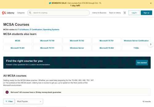 
                            12. Top MCSA Courses Online - Updated February 2019 | Udemy