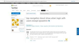 
                            10. top navigation donot show when login with users except spsadmin ...