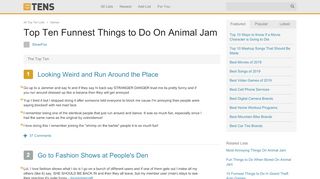 
                            10. Top Ten Funnest Things to Do On Animal Jam - TheTopTens®