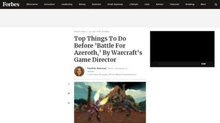 
                            12. Top Things To Do Before 'Battle For Azeroth,' By Warcraft's Game ...