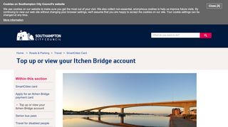 
                            7. Top up or view your Itchen Bridge account - Southampton City Council