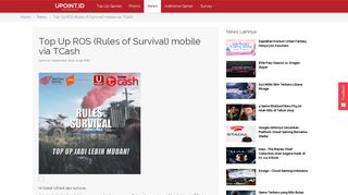 
                            6. Top Up ROS (Rules of Survival) mobile via TCash - UPoint.ID - Easy ...