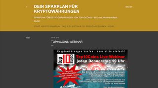 
                            10. Top10Coins Webinar - Dein Sparplan für Kryptowährungen