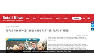 
                            7. TOPAZ ANNOUNCES NOVEMBER PLAY OR PARK WINNER!