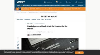 
                            4. Topbonus von Air Berlin – Prämien in neuem Online-Shop einlösbar ...