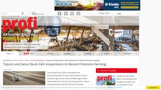 
                            12. Topcon und Same Deutz-Fahr kooperieren im Bereich Precision ...