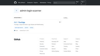 
                            1. Topic: admin-login-scanner · GitHub