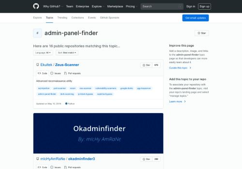 
                            10. Topic: admin-panel-finder · GitHub