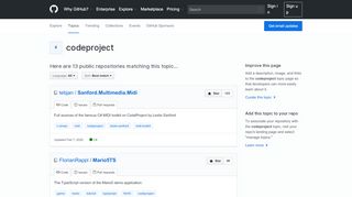 
                            5. Topic: codeproject · GitHub