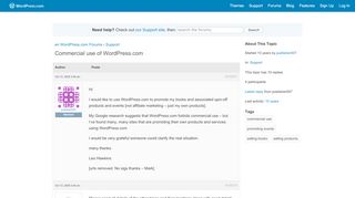 
                            7. Topic: Commercial use of Wordpress.com | WordPress.com Forums