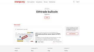 
                            8. Topic · Ethtrade bullcoin · Change.org