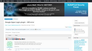 
                            7. Topic: Google Apps Login plugin – 403 error | BulletProof Security ...