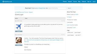 
                            5. Topic: Guest Login | WordPress.com Forums