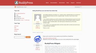 
                            7. Topic: Hiding WordPress icon and links from Admin Bar · BuddyPress.org