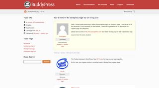 
                            7. Topic: how to remove the wordpress login bar on every post ...