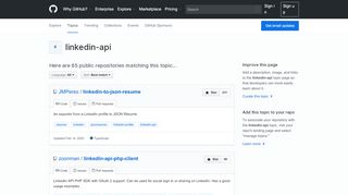 
                            8. Topic: linkedin-api · GitHub