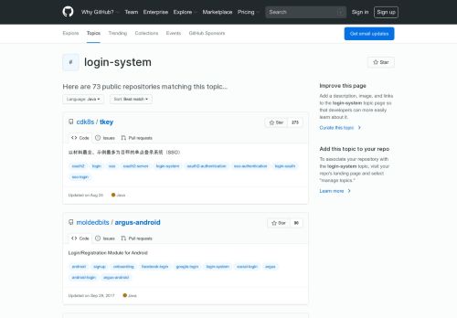 
                            3. Topic: login-system · GitHub