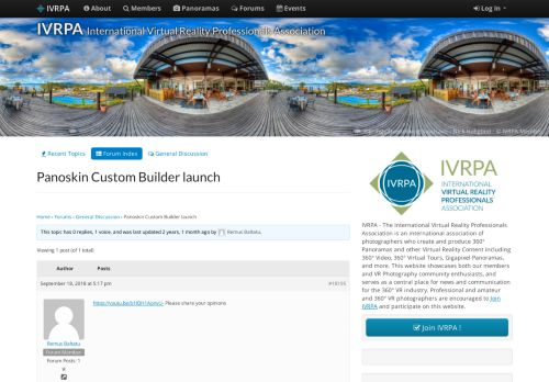 
                            8. Topic: Panoskin Custom Builder launch :: IVRPA