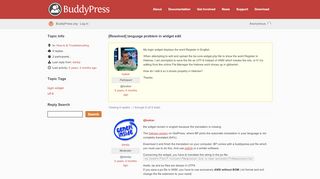 
                            12. Topic: [Resolved] language problem in widget edit · BuddyPress.org
