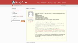 
                            1. Topic: Setting up Login page · BuddyPress.org