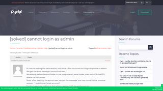 
                            3. Topic: [solved] cannot login as admin | Pydio