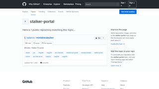 
                            11. Topic: stalker-portal · GitHub