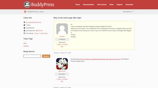
                            6. Topic: Stay on the same page after login · BuddyPress.org
