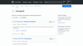 
                            10. Topic: strawpoll · GitHub