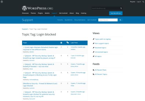 
                            4. Topic Tag: Login blocked | WordPress.org