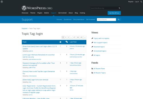 
                            5. Topic Tag: login | WordPress.org