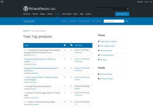 
                            2. Topic Tag: postpass | WordPress.org