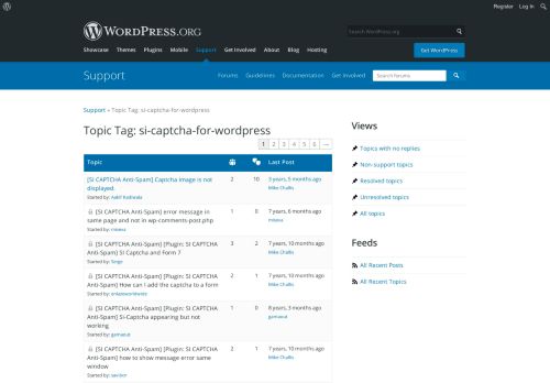 
                            1. Topic Tag: si-captcha-for-wordpress | WordPress.org