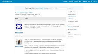 
                            5. Topic: Trying to connect Pressable account | WordPress.com Forums