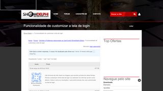 
                            11. Tópico: Funcionalidade de customizar a tela de login - Show Delphi