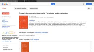 
                            11. Topics in Language Resources for Translation and Localisation