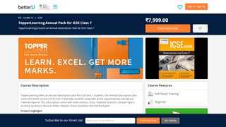 
                            9. TopperLearning Annual Pack for ICSE Class 7 | betterU