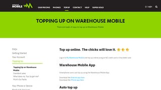 
                            4. Topping Up on Warehouse Mobile | Warehouse Mobile