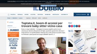 
                            6. Toptata.it, boom di accessi per trovare baby sitter vicino casa - Il Dubbio