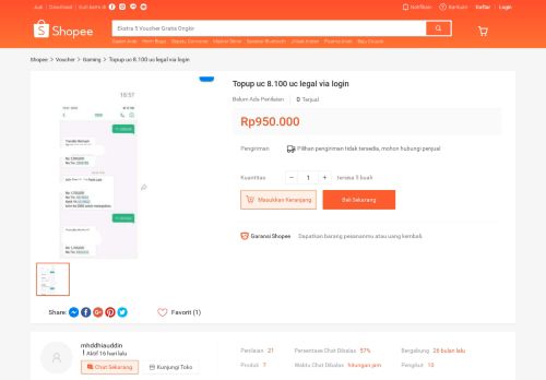 
                            8. Topup uc 8.100 uc legal via login | Shopee Indonesia