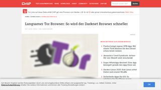 
                            2. Tor Browser zu langsam? So machen Sie den Darknet Browser ... - Chip