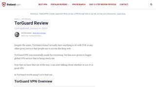 
                            13. TorGuard Review: Rated 14th out of 74 VPNs (Read Why...)