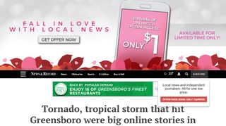 
                            13. Tornado, tropical storm that hit Greensboro were big online stories in ...