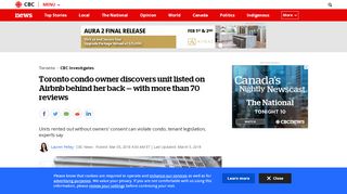 
                            8. Toronto condo owner discovers unit listed on Airbnb behind her back ...