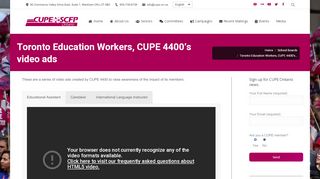 
                            9. Toronto Education Workers, CUPE 4400's video ads - CUPE Ontario