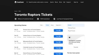 
                            11. Toronto Raptors Tickets | SeatGeek