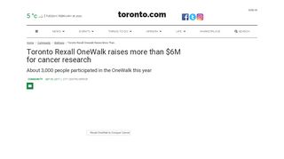 
                            9. Toronto Rexall OneWalk raises more than $6M for cancer research ...