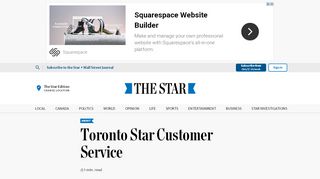 
                            2. Toronto Star Customer Service | The Star